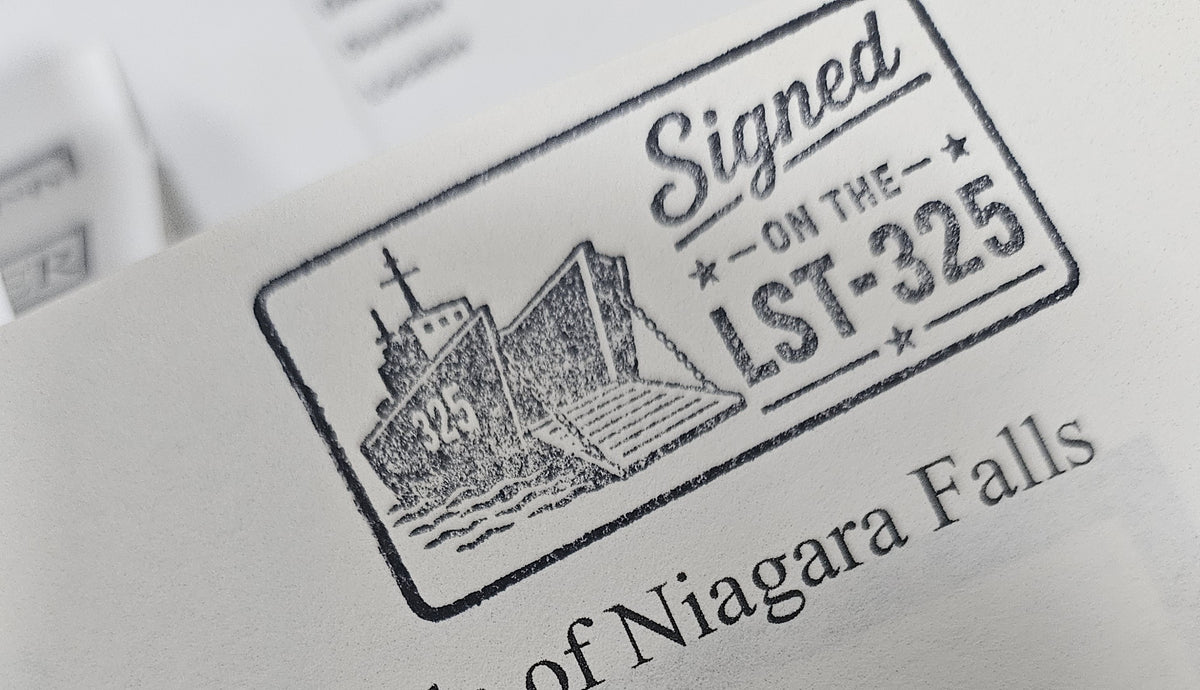 Signed and stamped aboard the LST-325